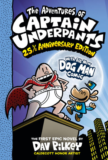 Cover image of "Captain Underpants Vol 1" graphic novel by Scholastic Inc., featuring cartoon characters in humorous adventure scenes.