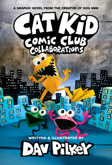 Cover of Scholastic Inc. Cat Kid Comic Club Vol 4 graphic novel featuring colorful comic characters and playful artwork.