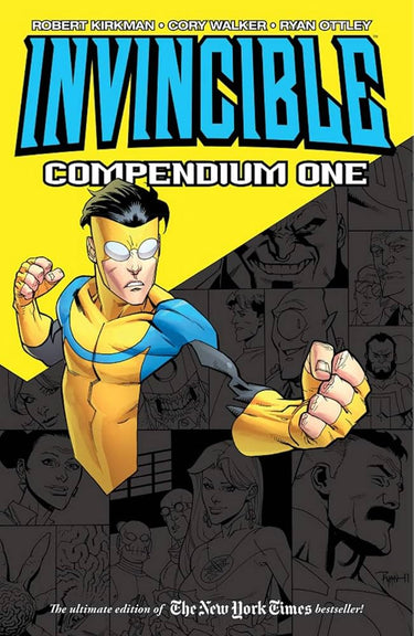 Cover of Invincible Compendium Vol 1 graphic novel by Image Comics featuring vibrant superhero artwork.