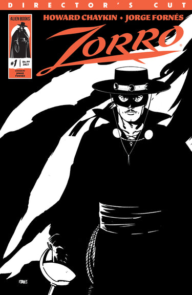 Zorro Directors Cut #1 Cvr A by Fornés, IDW Publishing pre-order comic cover