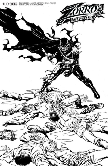 Zorro's Legacy #3 Variant D Lopresti B&w