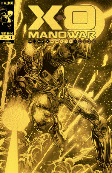 X-O Manowar Black White & Gold #1 Variant D Foil Quesada Gold Version