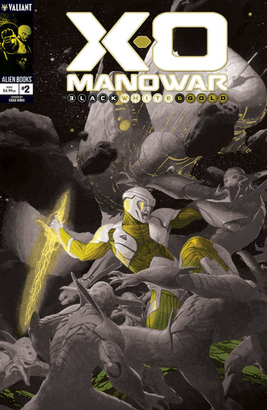 X-O Manowar Black White & Gold #2 Variant B Ribic Black White & Gold Variant