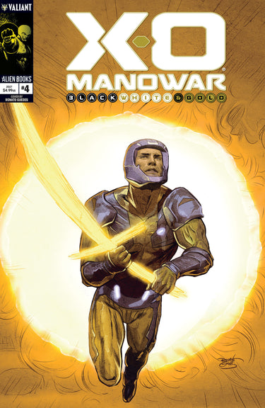 X-O Manowar: Black, White & Gold #4 Cvr A (Guedes) comic cover by IDW Publishing