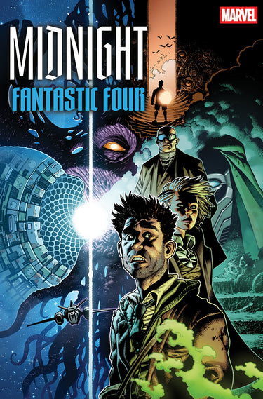 Marvel Comics Midnight Fantastic Four rolled poster, featuring vibrant comic book artwork, ideal for wall decor.