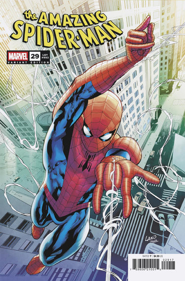 Marvel Amazing Spider-Man #29 Greg Land variant comic book featuring Spider-Man in dynamic action pose.