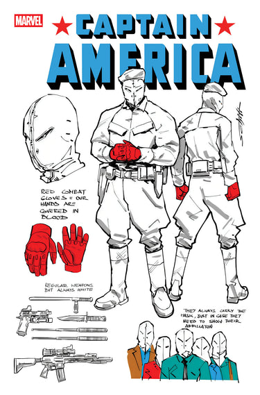 Captain America #18 Valerio Schiti Design RI 1:10 Variant cover by Valerio Schiti