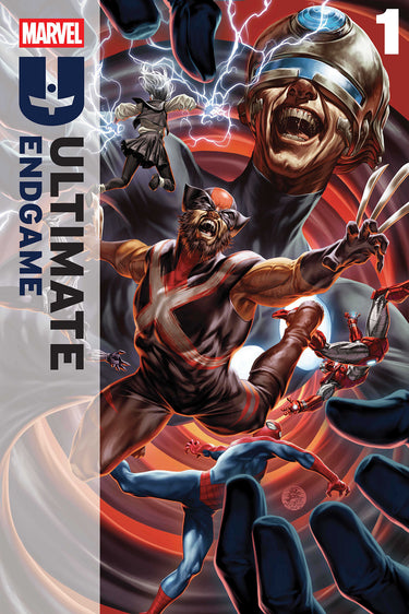 Marvel Ultimate Endgame #1 comic book featuring dynamic cover art with Marvel superheroes ready for action.