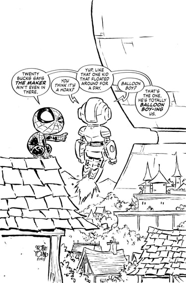 Ultimate Endgame #1 Skottie Young Black And White Virgin Variant