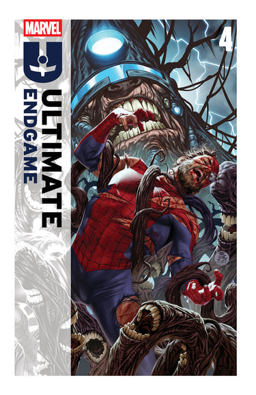 Marvel Ultimate Endgame #4 comic book featuring dynamic superhero action and vivid cover art.
