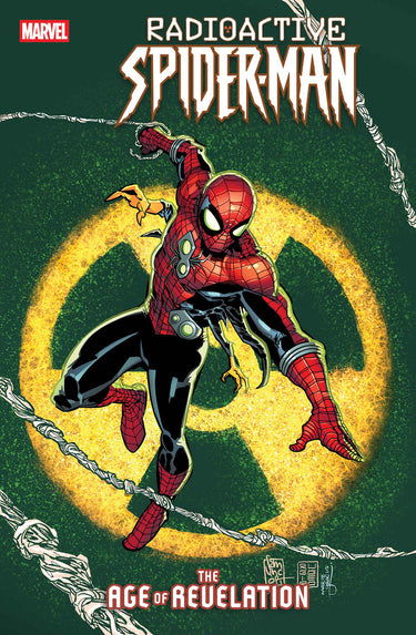 Marvel Radioactive Spider-Man #1 comic back issue featuring Spider-Man in radioactive-themed costume, Marvel comic book.