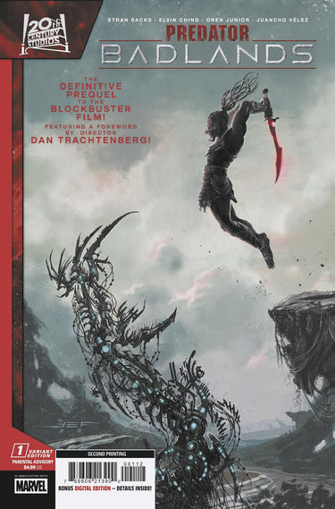 Marvel Predator Badlands #1 comic book featuring Juan Ferreyra's cover art, second printing variant with dynamic artwork.