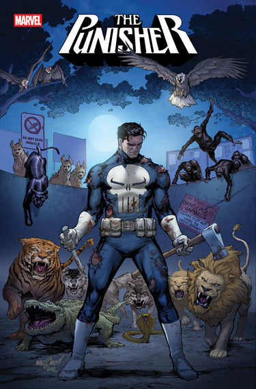 Pre-order Marvel Punisher #11 Cover A comic book featuring Punisher in a dynamic pose with bold artwork.
