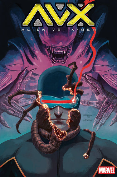 German variant comic book Alien Vs. X-Men #3 featuring artwork by Peralta, published by Marvel, pre-order edition.
