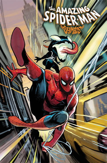 Cover of Amazing Spider-Man Symbie #1 comic from Marvel featuring Spider-Man in dynamic action pose.