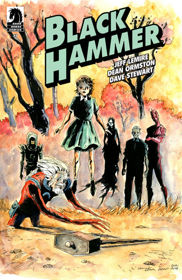 Black Hammer #1 Facsimile Reprint Cover B 1:10 variant comic by Jeff Lemire, Dark Horse Comics