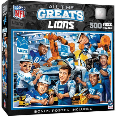 Detroit Lions All Time Greats 500 Piece Jigsaw Puzzle - State of Comics