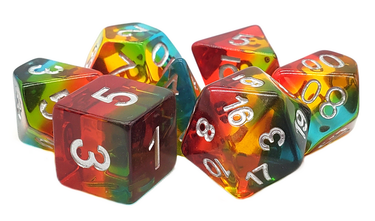 Old School 7 Piece DnD RPG Dice Set: Gradients - Psychodelic Trip - State of Comics