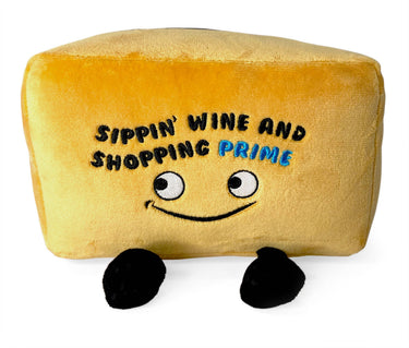 "Sippin' Wine Shopping Prime!" Plush Box Soft Toy Funny - State of Comics