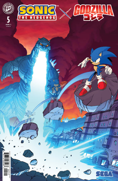 Sonic the Hedgehog x Godzilla #5 Cvr B Variant Schoening cover by Dan Schoening
