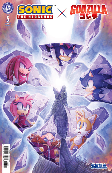 Sonic the Hedgehog x Godzilla #5 Variant RI 1:15 Haines cover by Natalie Haines