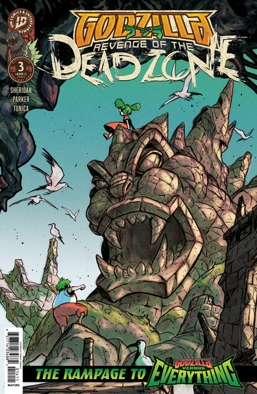 Pre-order comic book Godzilla: Revenge of the Deadzone #3 Cover A by IDW Publishing featuring Godzilla artwork.