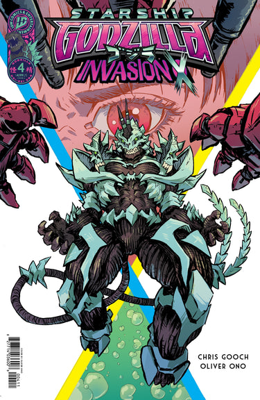 Pre-order comic book Starship Godzilla: Invasion X Kai-Sei Era #4 Cover A by Ono, featuring Godzilla in a dynamic scene.