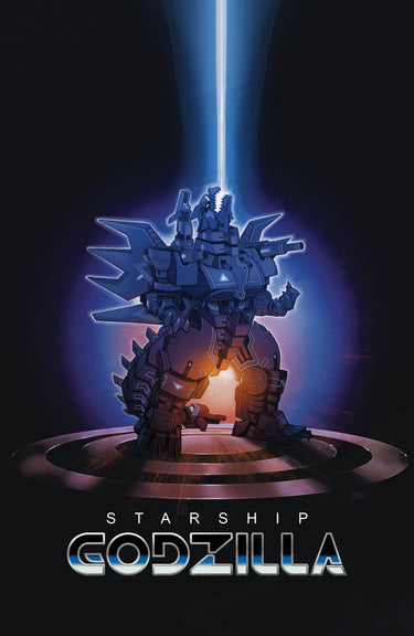 Pre-order comic cover featuring Starship Godzilla: Invasion X #4 Kai-Sei Era variant by IDW Publishing, with Beals movie homage artwork.