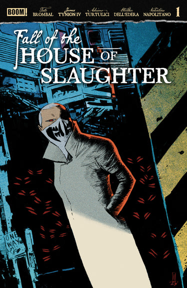 Comic book cover for Fall Of The House Of Slaughter #1 Cvr B Main Dressed Dell'Edera, featuring dark horror-themed artwork.