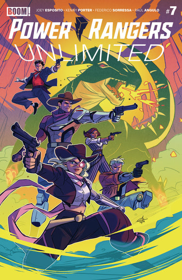 Power Rangers Unlimited #7 B Variant comic cover, Dressed and Carlini variant edition by Random House Worlds