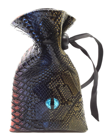 Dragon Eye Dice Bag - Spectral Dragon - Blue & Gold - State of Comics