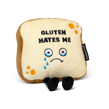 Gluten Hates Me Funny Gluten Free Bread Plush Gift - State of Comics