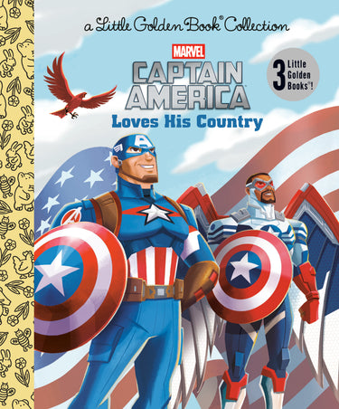 Children's book titled "Captain America Loves His Country" by Marvel, published by Random House Children's Books, featuring Captain America.