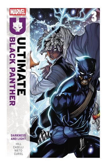 Marvel Black Panther graphic novel by Bryan Hill, Volume 3: Darkness and Light, featuring Black Panther in a dynamic action scene.
