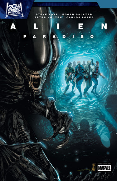 Marvel Alien Paradiso graphic novel cover featuring vibrant alien artwork and bold title text.