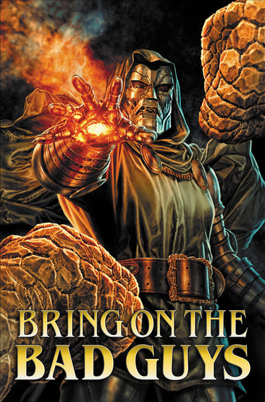 Pre-order Marvel graphic novel "Bring On The Bad Guys" featuring dynamic comic book cover art.