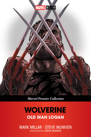 Marvel Wolverine Old Man Logan graphic novel from the Marvel Premier Collection, featuring comic book cover art and spine.
