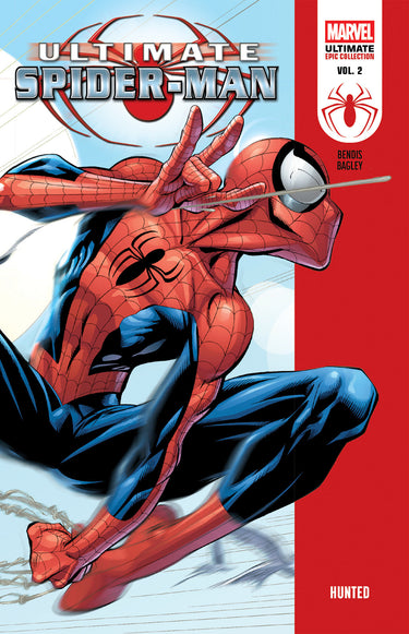Marvel Ultimate Spider-Man Epic Collection Hunted graphic novel cover featuring Spider-Man in action with vivid artwork.