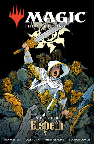Dark Horse Comics Magic The Gathering Untold Stories Elspeth pre-order graphic novel book cover featuring Elspeth character artwork.
