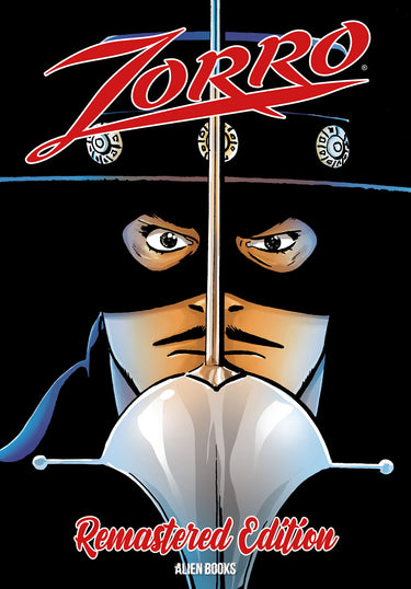Pre-order graphic novel "Zorro Remastered Edition" from IDW Publishing, featuring a cover image of the classic hero.