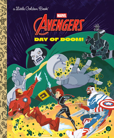 Marvel Avengers Day Of Doom! children's book by Random House Children's Books, featuring colorful superhero illustrations.