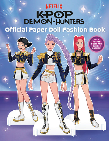 Kpop Demon Hunters official paper doll fashion book by Random House Children's Books, paperback cover