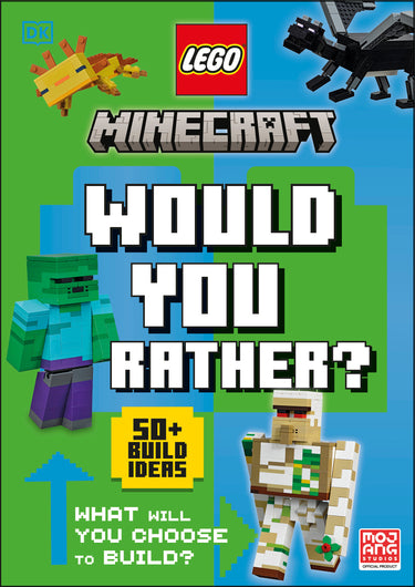 DK Lego Minecraft Would You Rather? TP pre-order book cover featuring Minecraft characters and themed artwork