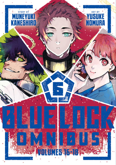 Blue Lock Omnibus 6 graphic novel by Kodansha Comics, featuring volumes 16-18, with a blue-themed cover and dynamic manga artwork.