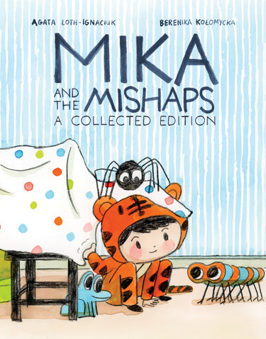 Pre-order of "Mika and the Mishaps: A Collected Edition" comic book by Oni Press, featuring colorful cover art and character illustrations.