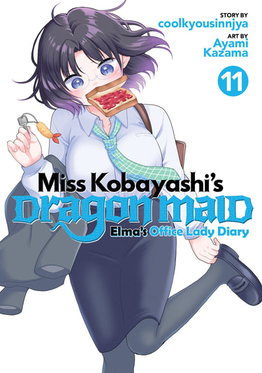 Pre-order graphic novel "Miss Kobayashi's Dragon Maid: Elma's Office Lady Diary Vol 11" by Seven Seas Entertainment, featuring colorful cover art.