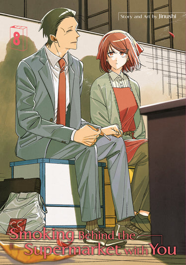 Pre-order graphic novel "Smoking Behind the Supermarket with You 08" by Square Enix, featuring cover art with characters and title.