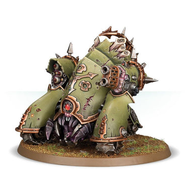 Warhammer 40k Death Guard Myphitic Blight-hauler tabletop gaming miniature by Games Workshop, detailed model with green and metallic armor.