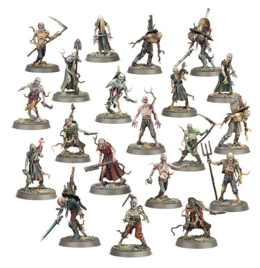 Warhammer Age of Sigmar Soulblight Gravelords Deadwalker Zombies tabletop miniatures by Games Workshop, undead zombie figures in a regiment
