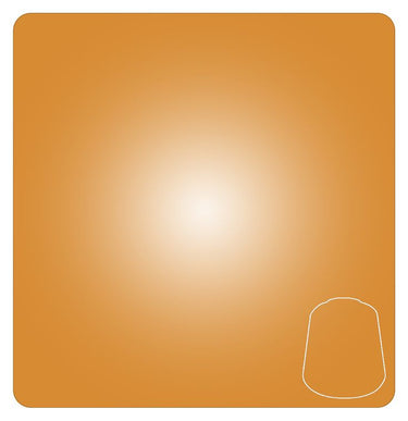Gold-colored Auric Armour for tabletop gaming, produced by Games Workshop, in a 12ml container.